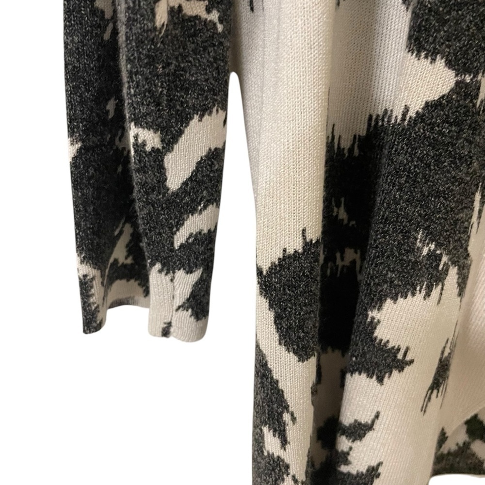 Jones New York Black and Cream Cardigan with Waterfall Front - Picture 6 of 10